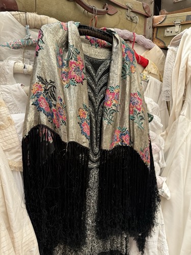 1920s vintage lame shawl - vintage, art