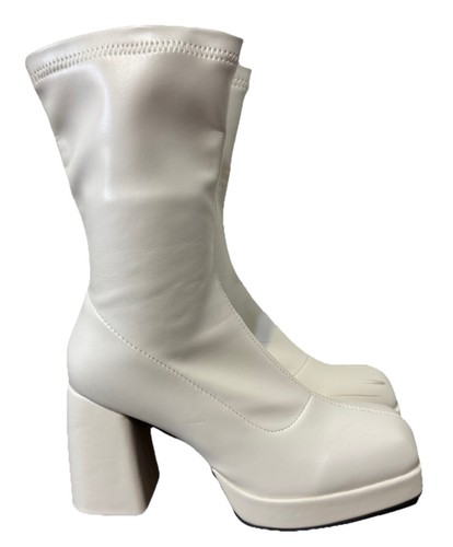 Gogo boots white square toe - gogo,