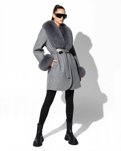 Women grey alpaca wool - women's,