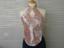 Pink Lady Satin Halter Neck