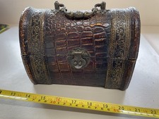 ANTIQUE WOODEN Crocodile skin