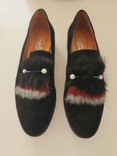 Carmen Saiz Womens Black Suede Mix Shoes Size 41