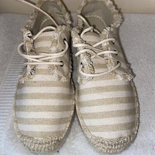 ROCKET DOG Beige White CANVAS Etty Olympus PLATFORM Espadrilles UK 3 EU 36 NEW