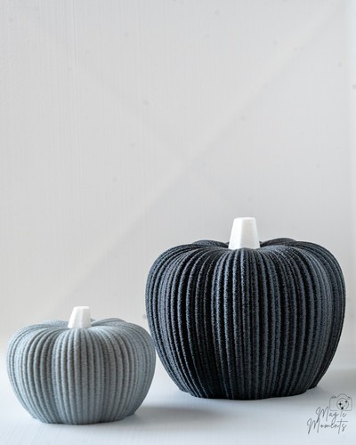 Printed fuzzy pumpkin set - printed,