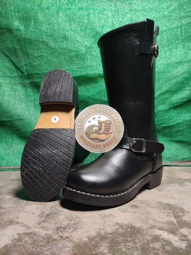 Handmade black engineer boots - black,