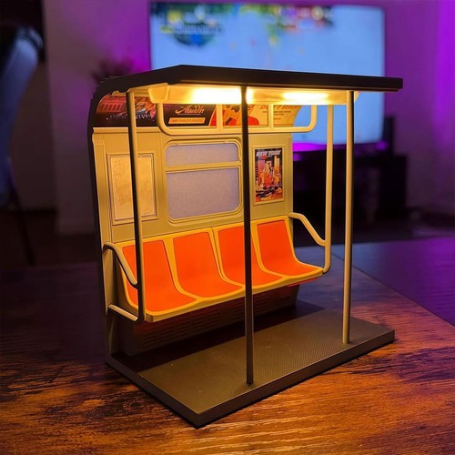 Subway train lamp - train, printed
