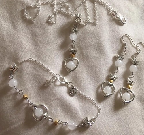 opal&hearts,necklace/bracelet/
