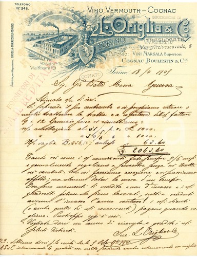 1909 turin ears vermouth - 1909, l.