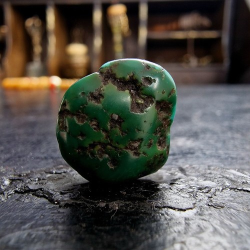 Tibetan turquoise amulet - turquoise, –