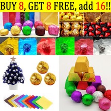 100x Candy Chocolate Foil Paper Sweets Package Aluminum Wrappers Wedding Decor