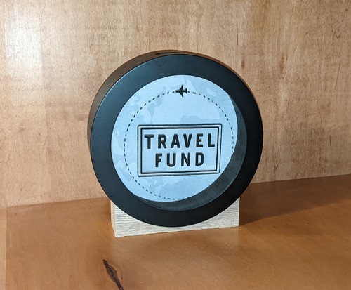 Travel fund piggy - travel, bank
