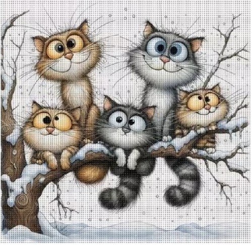 Stamped cross stitch kit - cross,