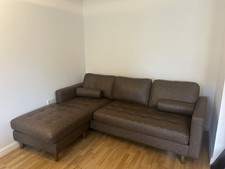 Dunelm Zoe Faux Leather ‘Mocha’ Corner Sofa