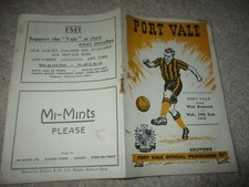 port vale v west bromwich albion 24/9/58  football programme