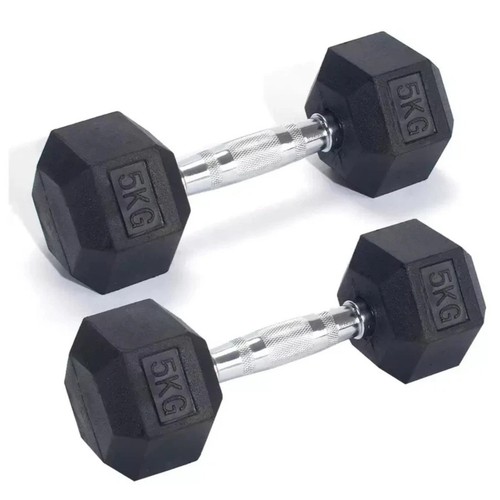 Hex dumbbells set 5kg pair - set,