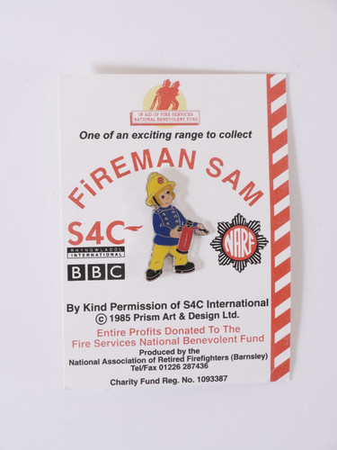 Vintage fireman sam enamel - sam, pin