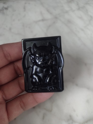 Obsidan gargoyle tile carving - tile,