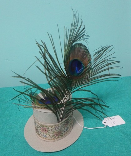 Taupe felt fascinator tan band - taupe,