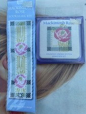 Textile Heritage Mackintosh Rose Cross Stitch Kits Bookmark & Coaster