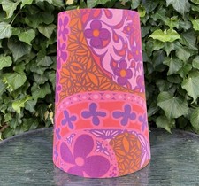 Groovy Funky  Cone Lampshade Orange Pink Purple CARNABY 70s  60s Vintage Fabric