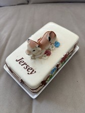 Vintage Jersey Cow Butter Cheese Ceramic Dish China