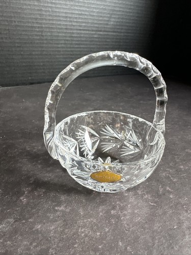 Vtg lead crystal basket - basket, bowl