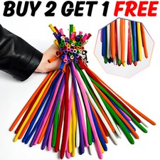 100 X Long Plain Balloons Latex Balons 260Q Twisting Modelling Long Balloons UK