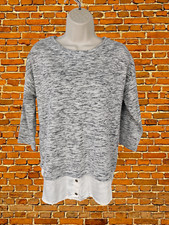 WOMENS M&S COLLECTION SIZE UK 12 GREY MIX SWEATER PULLOVER JUMPER MOCK SHIRT TOP