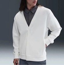 Nike 24/7 Impossibly Soft Cardigan Top HQ6948-133 Bone White Men’s Size L (I)