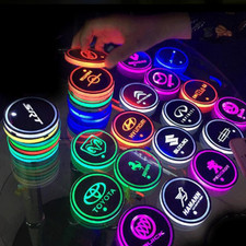 2X RGB Car LED Cup Holder
