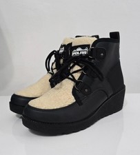 Womens Navy Polar Wedged