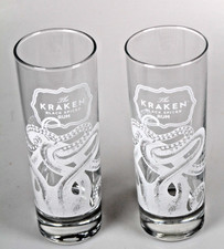 THE KRAKEN BLACK SPICED RUM 17cm HIGH ETCHED HI-BALL GLASS