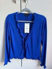 Zara Blue Ruffle Tie Front