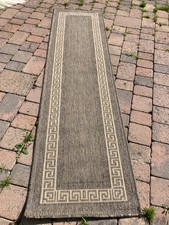 SISAL TYPE WEAVERS GREEK KEY FLATWEAVE BORDERED INDOOR HALLWAY RUNNER