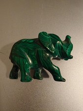 Carved Malachite Elephant