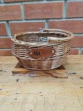 Small Empty Regency Cotswold Wicker Hamper Basket, 10 x 9" 11.5" Tall Handle 