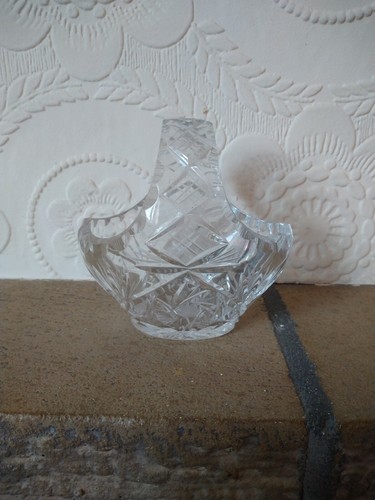 Cut glass basket - bowl, vase