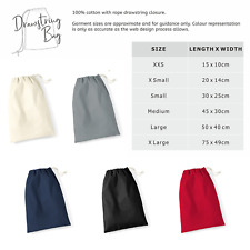 REUSABLE COTTON DRAWSTRING STORAGE BAG - 6 Sizes 100% Cotton Drawstring Bags