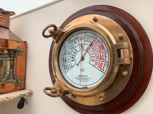 Ship porthole with telegraph - ship's,