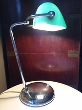 ART DECO CHROME  & GREEN GLASS