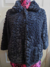 BNWOT Iska Short Black Shiny Faux Fur Coat Size S (UK 8/10)