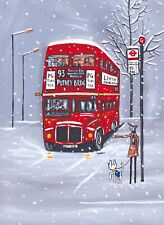 A4 Print George & the routemaster 93  by south London Artist Dan A4 size