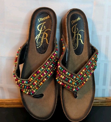Renee beaded wedge - j., sandals