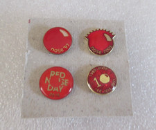 Bundle Joblot of 4 Red Nose Comic Releif Pin Badges