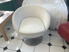 Swivel tub Chair White Faux