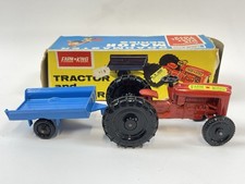 Vintage Die Cast Metal Toys Lone Star Farm King 1258 Tractor And Trailer - Boxed