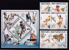 Stamps Senegal MiNo 1065 - 1070 + Bl. 50 A ** MNH 1990 Olympics