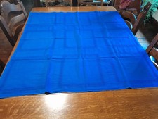 Royal Blue Vintage Linen Table Cloth 123cm X 123cm VGC
