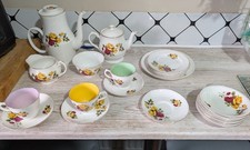 Denbro Harlequin Roses Tea Set , Bone China 