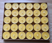 Hand-Poured Organic Natural Beeswax Tea Lights, 100% Pure Beeswax Handmade